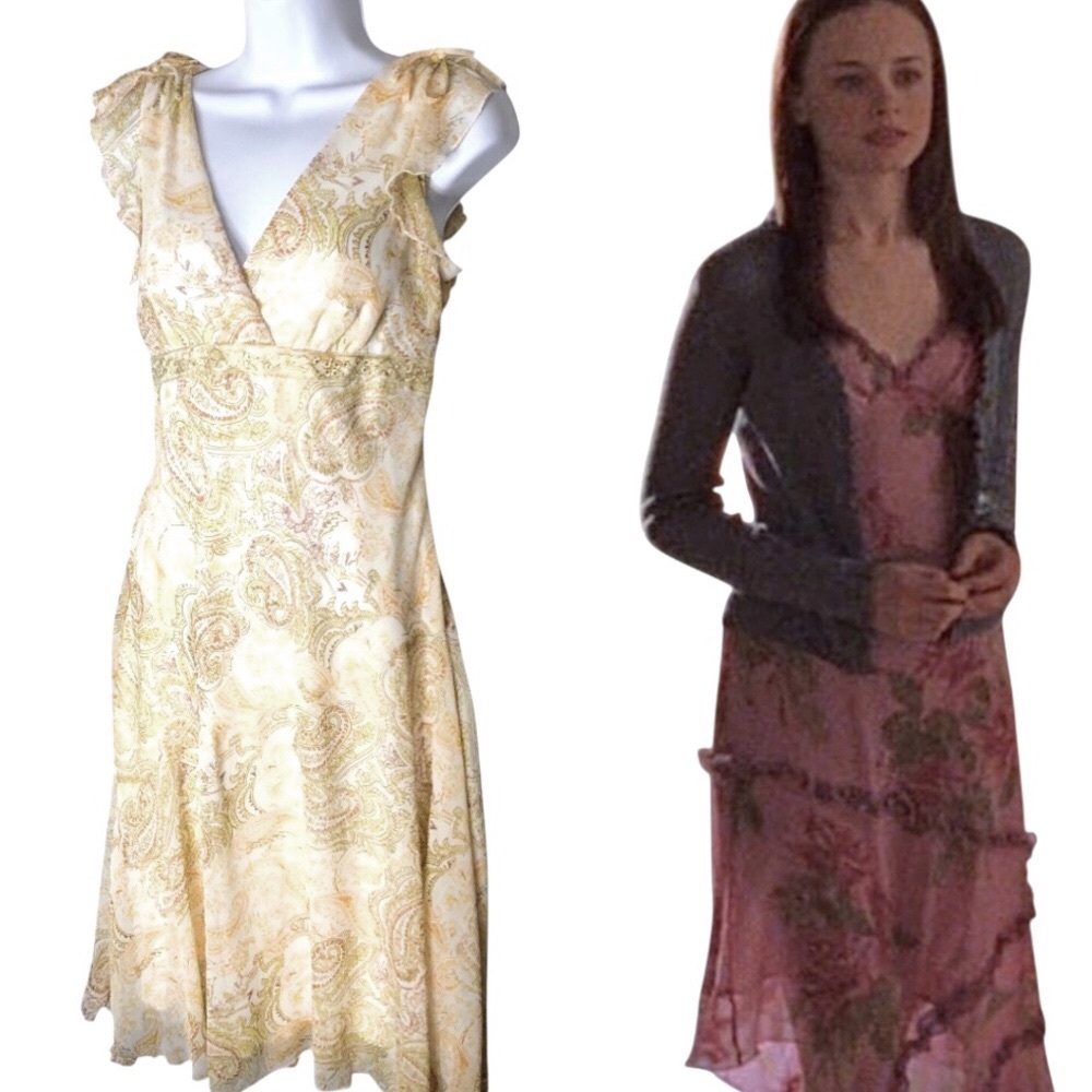 Vintage 90's Y2K Studio Y Fairycore Empire Waist Paisley Asymmetric ASO Alt Rory - Picture 2 of 10